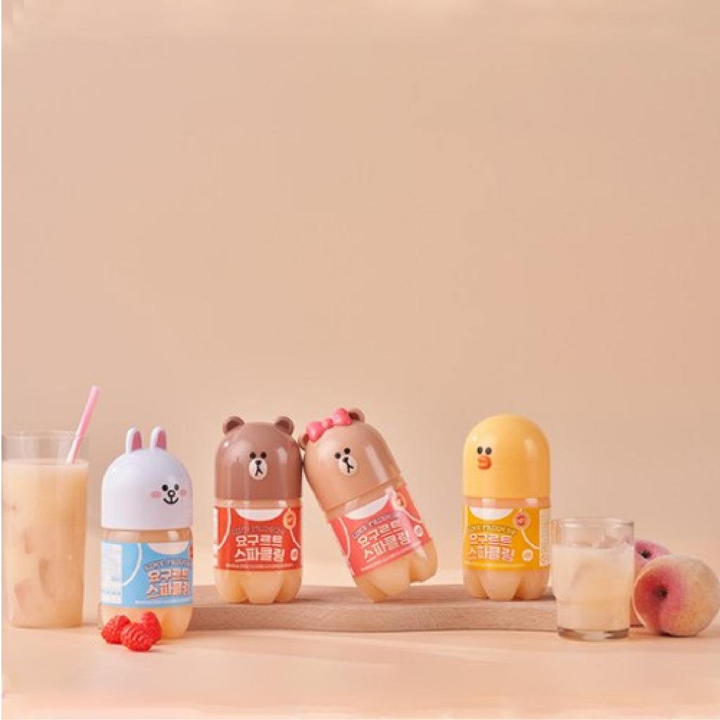 Korean character sparkling yogurt drink LINE FRIENDS