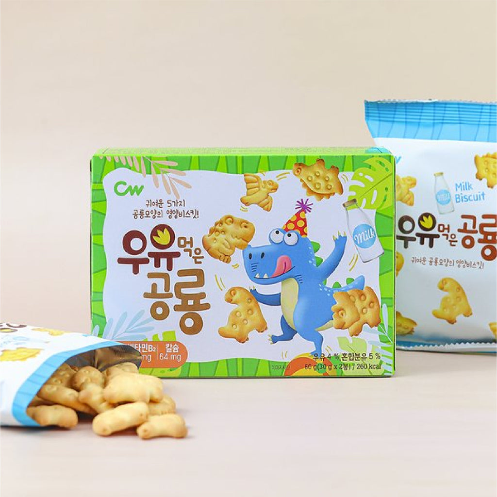 Kids dinosaur biscuit cookies milk flavours