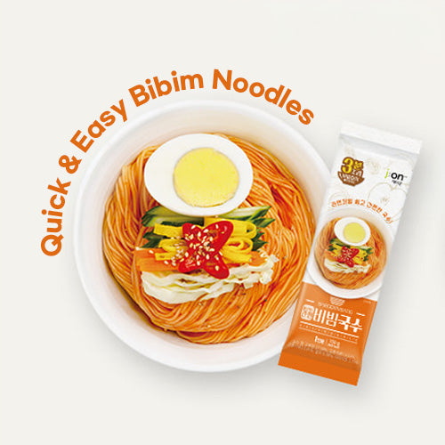 Korean bibim and buckwheat soba style easy noodles