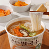 Korean anchovy kimchi flavoured rice noodle meal