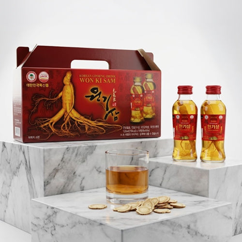 Korean Ginseng Drink – Won Ki Sam (120 ml × 10 Bottles)