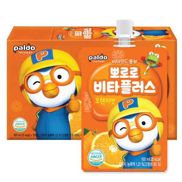 Pororo Vita Plus Drink Orange Flavor - 10 x 100ml | Mayday
