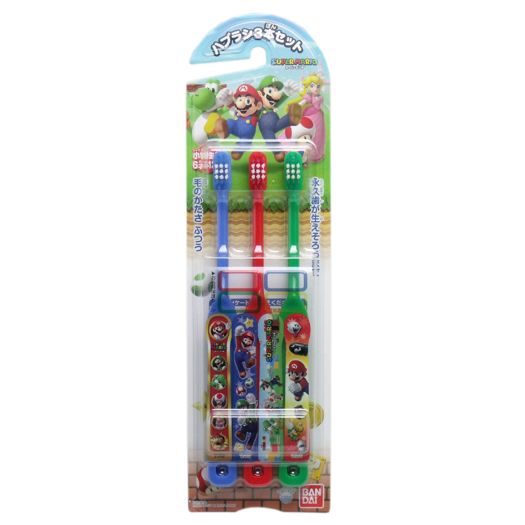 3pcs Kids Toothbrushes Super Mario with Soft Bristles