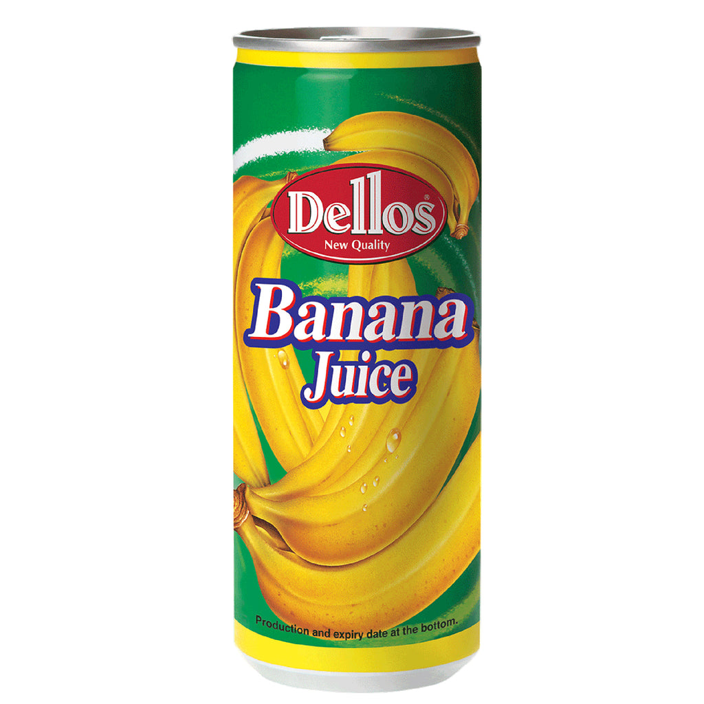 DELLOS Banana Fruit Drink 240ml x 24can - Maydaymall