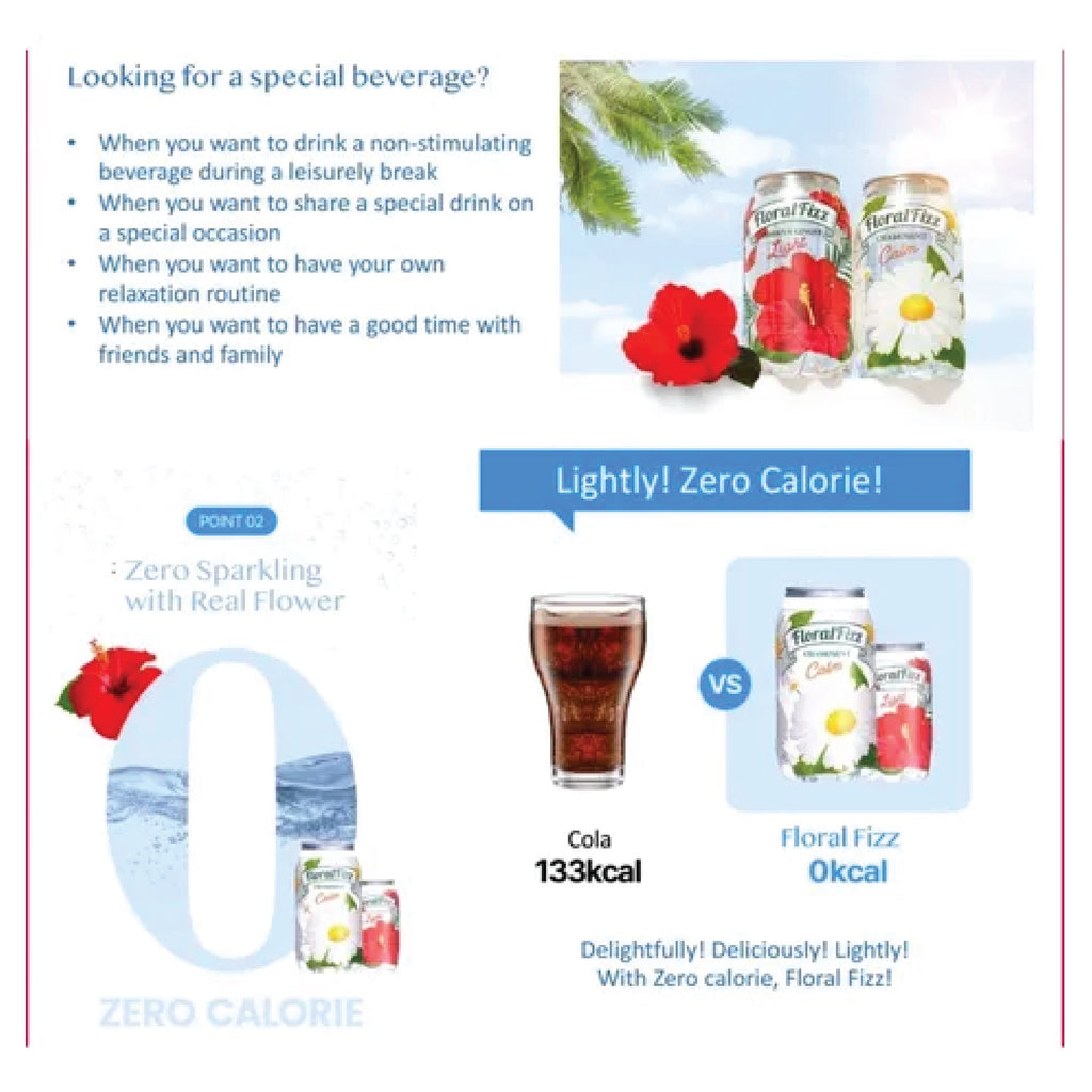 Floral Fizz zero Chamomint Sparkling Drink (350ml x 24)