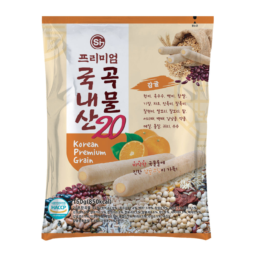 Korean Premium 20 Grains Snack With JEJU Tangerine 150g-MayD