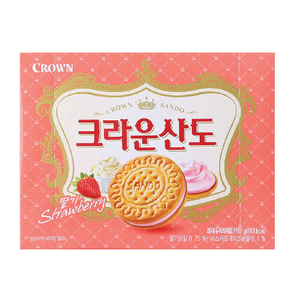 Crown Sando Biscuits With Strawberry Cream (161g)-MayDay