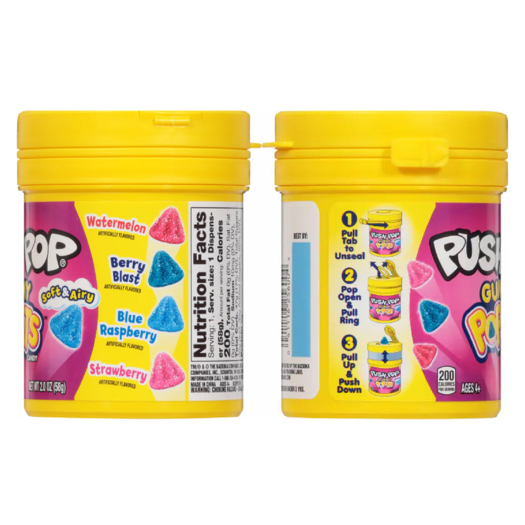 Push Pop gummy candy snack