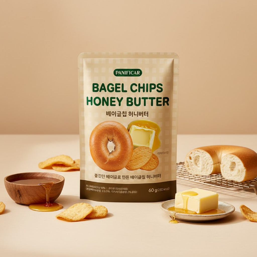 Korean baked bagel chips snack