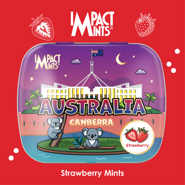 Australia Canberra Landmark Impact Mints Candy Tin - Straw