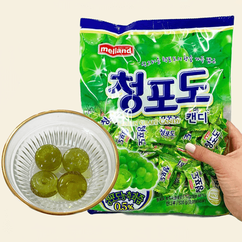 MELLAND Green Grape Candy 520g – Korean Sweet Grape Candy