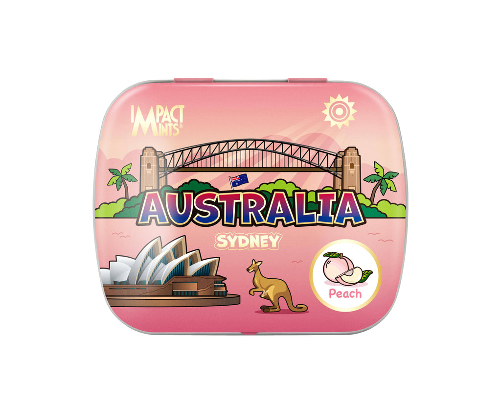 Australia Sydney Landmark2 Impact Mints Candy Tin - Peach -MayDay Mall