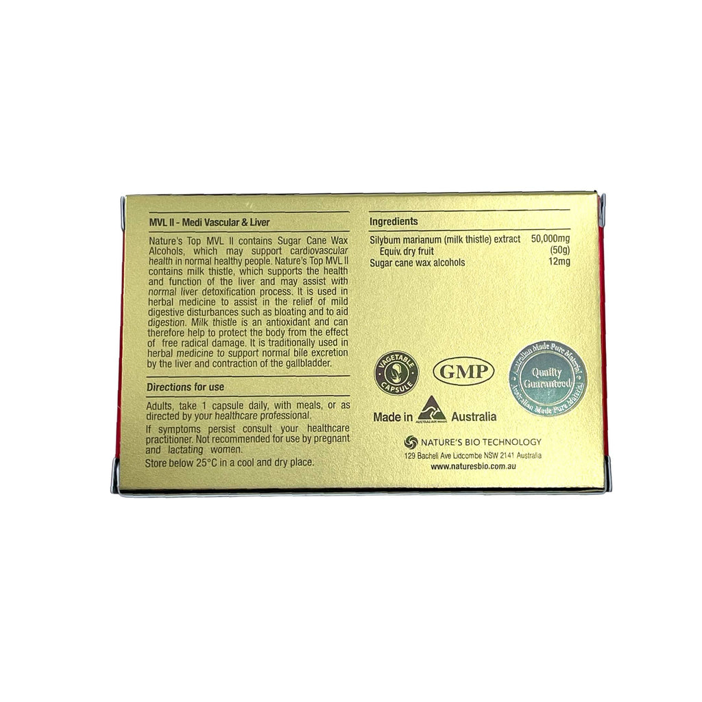 Nature's Top MVL II Liver Support Policosanol + Milk Thistle
