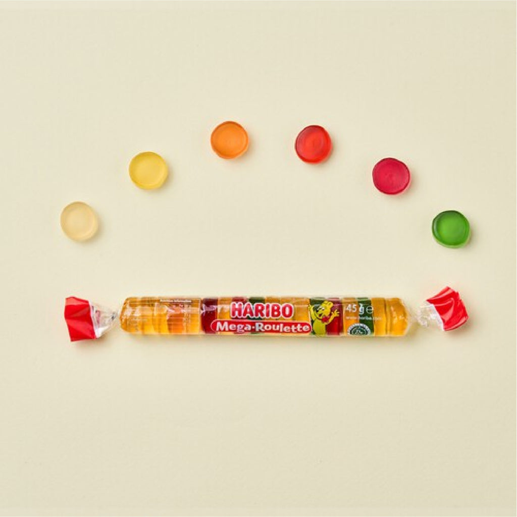 Fruit flavour gummy roll candy by HARIBO