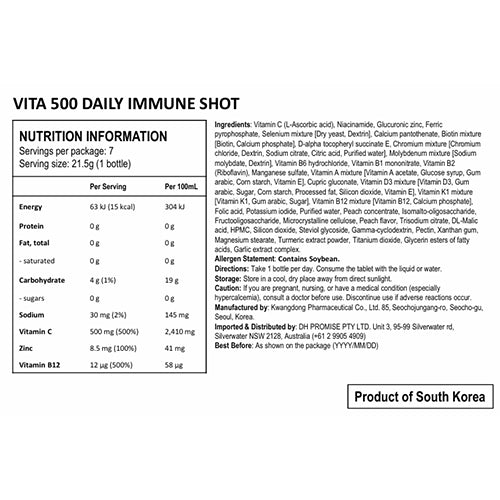 Vita 500 Daily Immune Shot-MayDay Mall