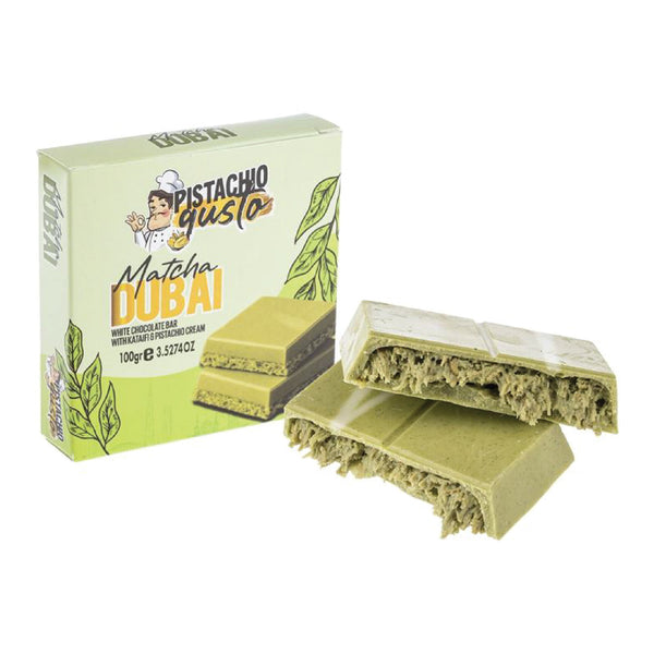 Dubai  Matcha Chocolate Bar with Katifi Pistachio Cream 100g