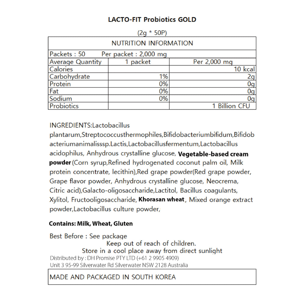 Lacto-Fit ProBiotics GOLD (50 Sticks)-MayDay Mall