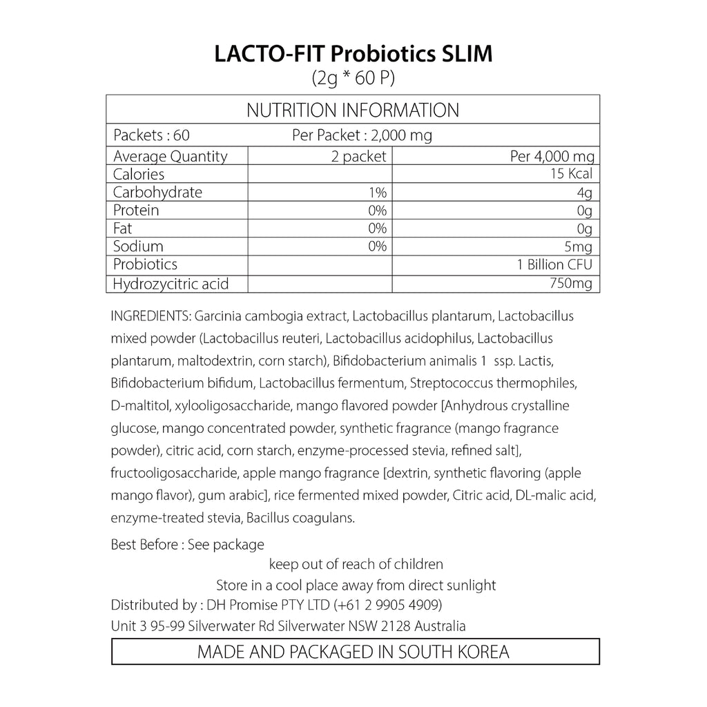 Lacto-Fit ProBiotics SLIM (60 Sticks)-MayDay Mall