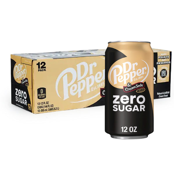 Dr Pepper Cream Soda Zero (355ml X 12 Packs)-MayDay Mall