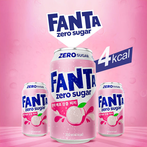 Zero sugar Fanta soda orange pineapple peach flavours