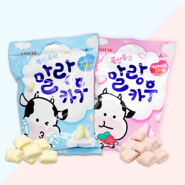 LOTTE Malang Cow Candy 79g – Chewy Milk & Strawberry