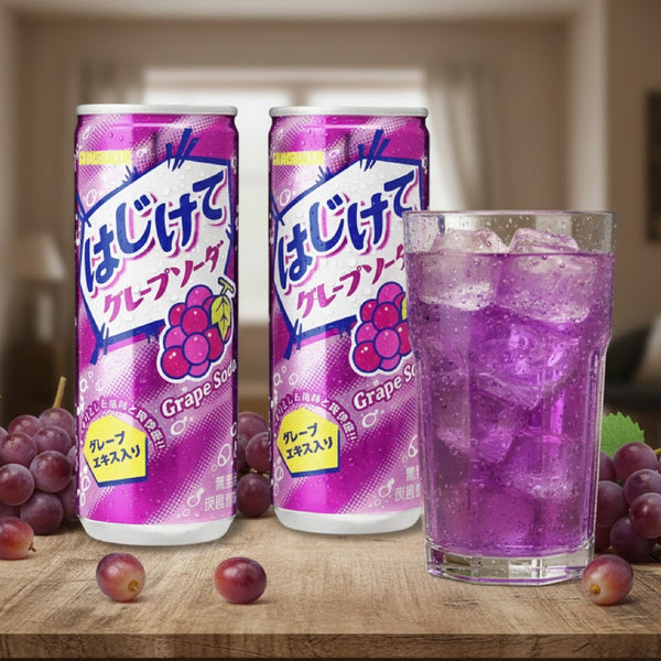 Refreshing Japanese sparkling soda Hajikete by Sangaria