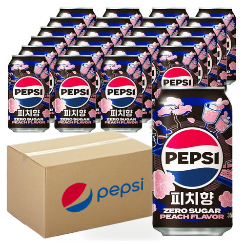 Pepsi Zero Sugar Peach Flavor 355ml × 24 Cans - Maydaymall