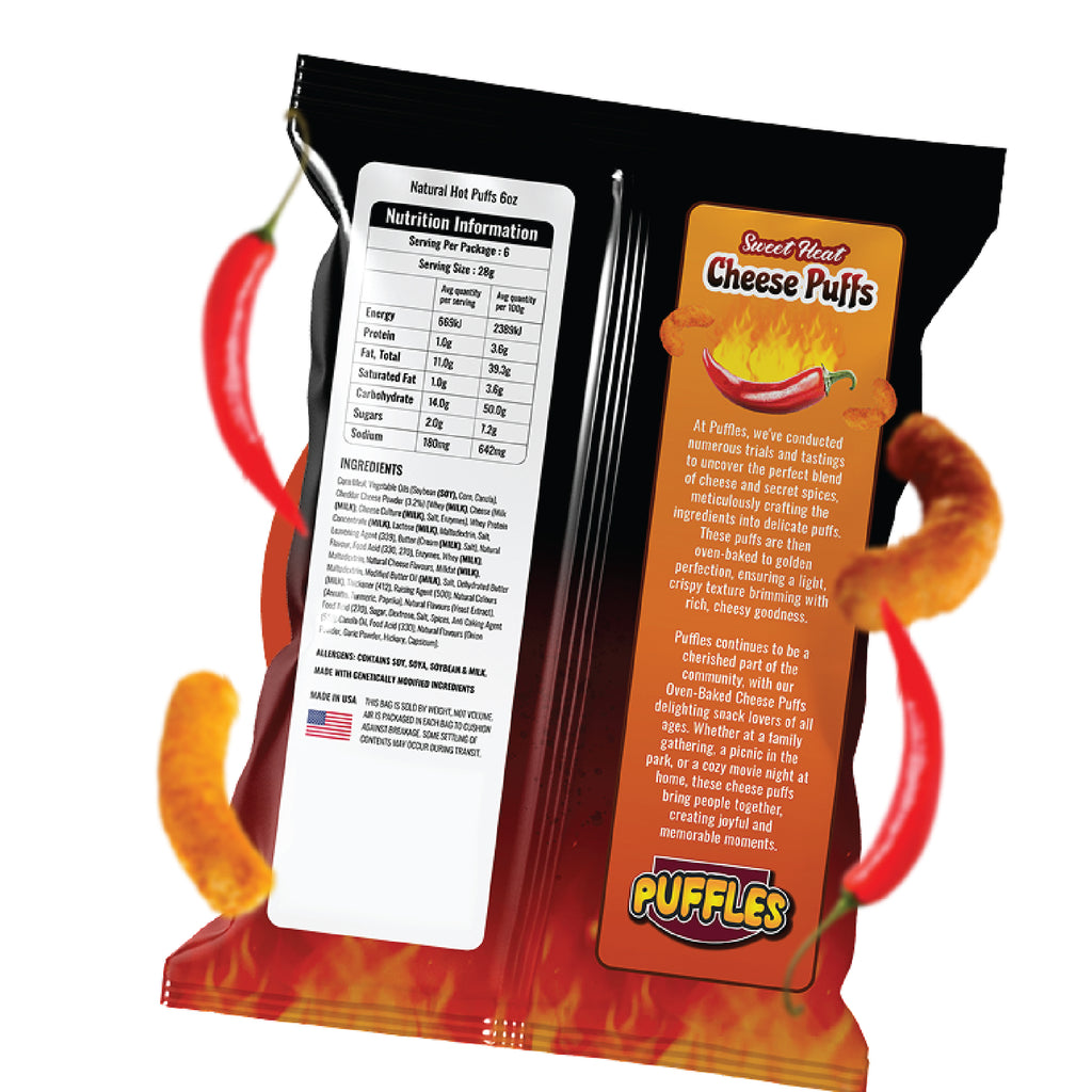 PUFFLES Gluten free Sweet Heat Cheese Puffs Snack (170g)-MayDay Mall