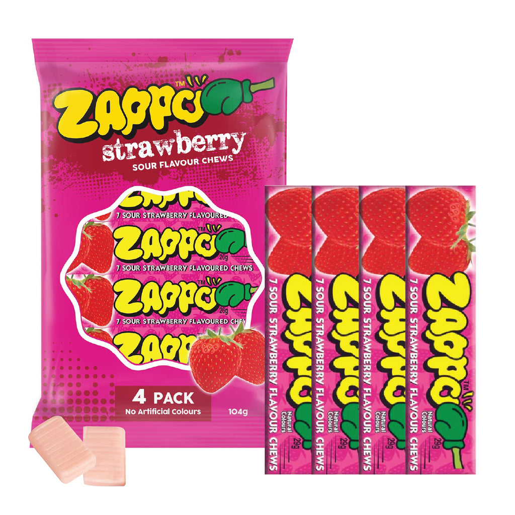 Zappo Multi 4 Pack Sour Strawberry Flavour (104g)-MayDay Mall